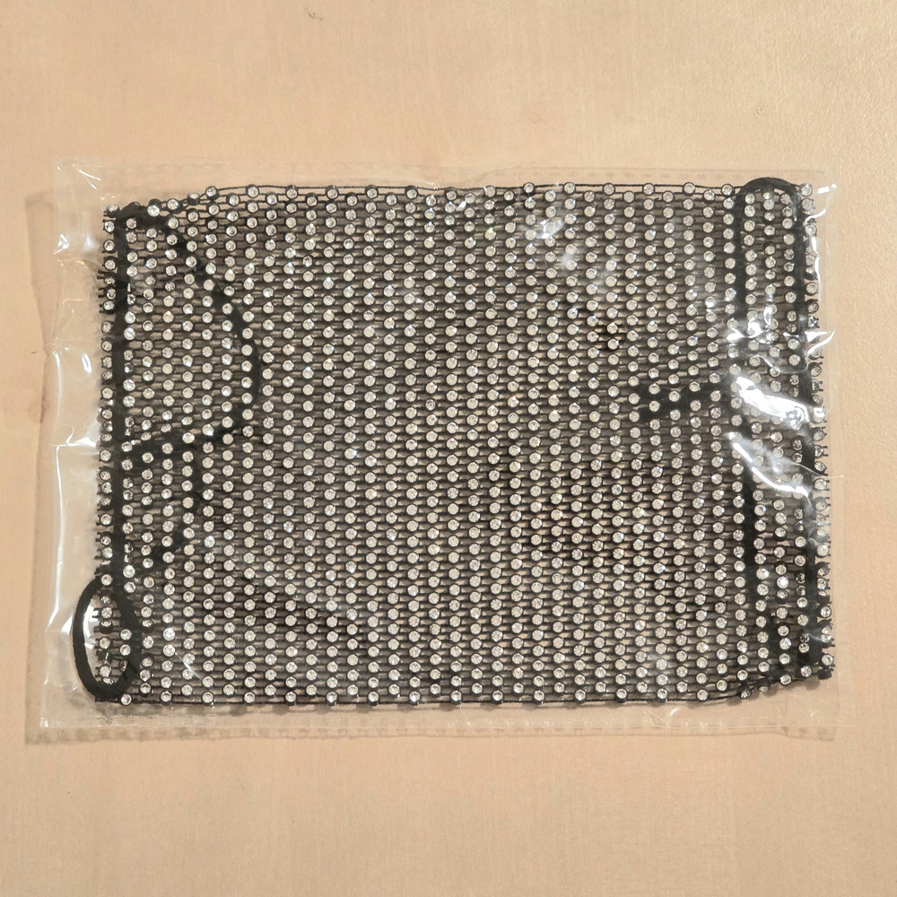 Sparkling Silver Rhinestone Face Mask